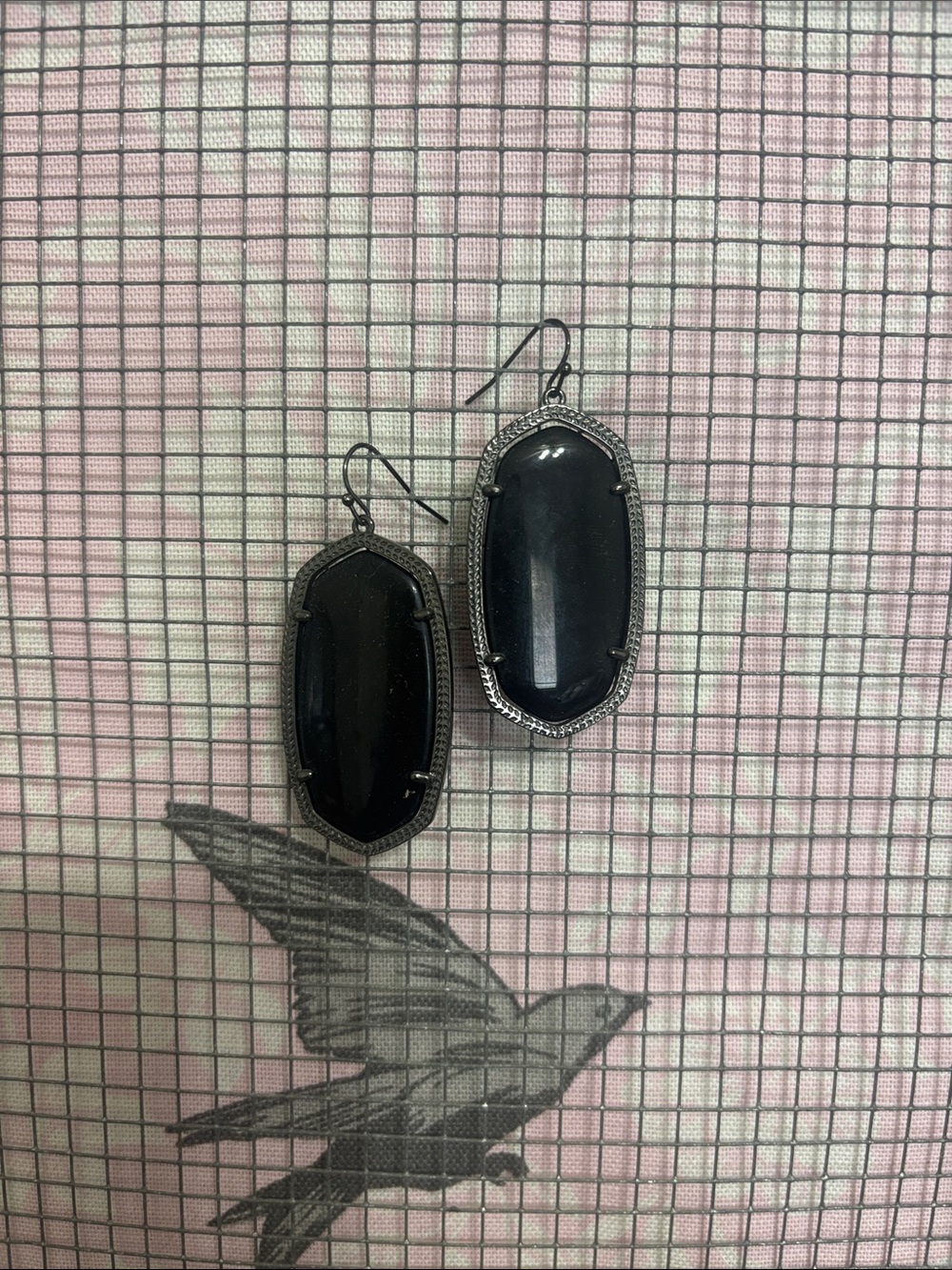 Kendra Scott Black Silver Drop Earrings